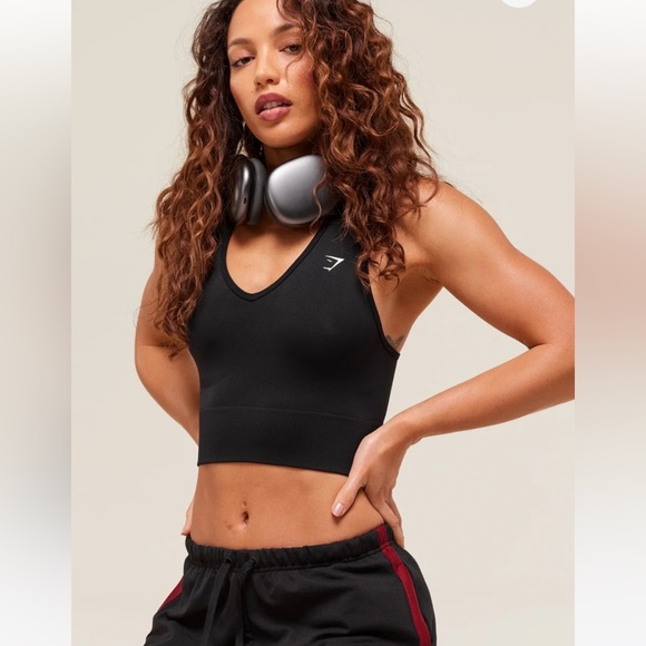 Gymshark Other - Gymshark V-Neck Black Sports Bra